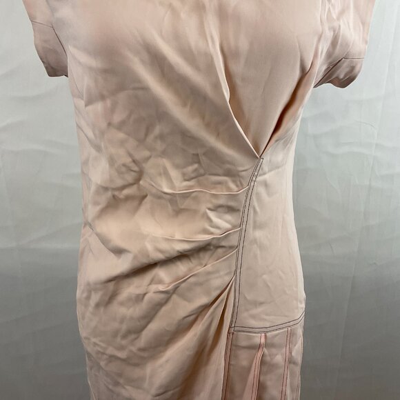 Sportmax Dress M Light Pink Cap Sleeve Pleat Ruched Detail Max Mara - Picture 4 of 13